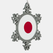 Japanse vlag tin sneeuwvlok ornament (Links)