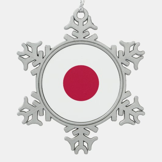 Japanse vlag tin sneeuwvlok ornament (Voorkant)