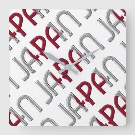Japanse vlag Typografie Vierkante Klok