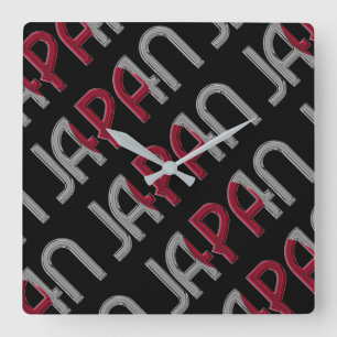 Japanse vlag Typografie Vierkante Klok