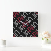 Japanse vlag Typografie Vierkante Klok (Huis)