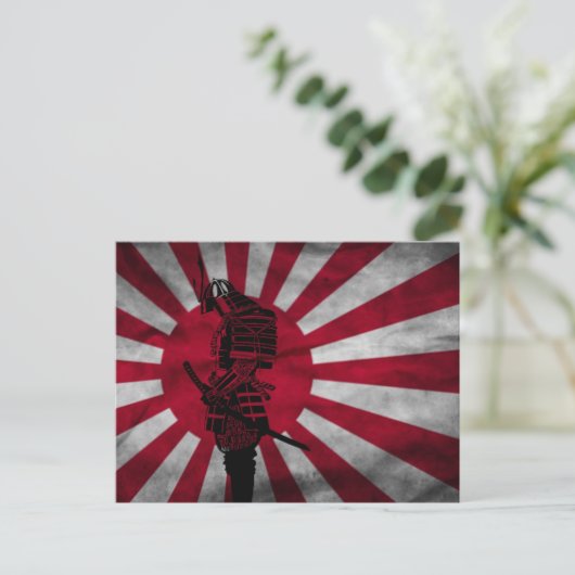 Japanse vlag van Samurai Briefkaart (Staand voorkant)