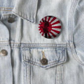 Japanse vlag van Samurai Ronde Button 5,7 Cm (In situ)