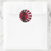 Japanse vlag van Samurai Ronde Sticker (Tas)