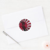 Japanse vlag van Samurai Ronde Sticker (Envelop)