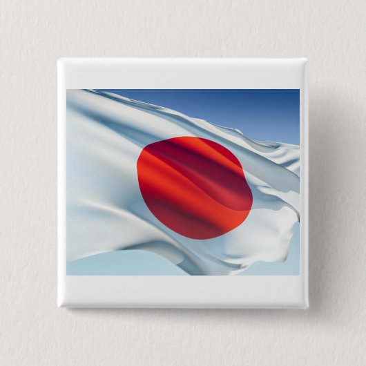 Japanse vlag vierkante button 5,1 cm (Voorkant)