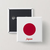 Japanse vlag vierkante button 5,1 cm (Voorkant /achterkant)