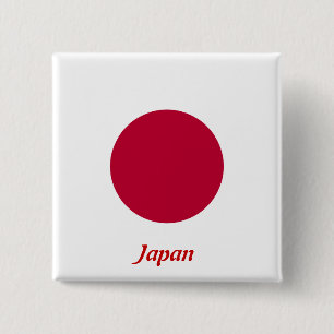 Japanse vlag vierkante button 5,1 cm