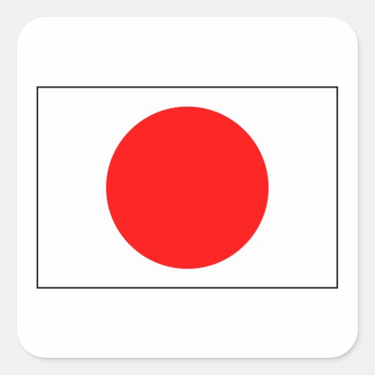 Japanse vlag vierkante sticker (Voorkant)