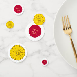 Japanse vlag, zegel en patriotten van Japan/日 本 Confetti