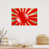 Japanse Vlagbubble Poster (Keuken)