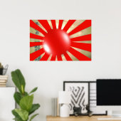 Japanse Vlagbubble Poster (Thuiskantoor)
