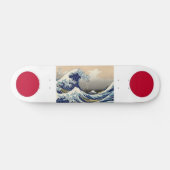 Japanse vlaggen met Hokusai-golf Skateboard (Horizontaal)