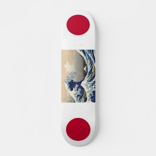 Japanse vlaggen met Hokusai-golf Skateboard (Voorkant)