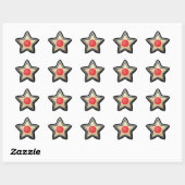 Japanse Vlagster met staaleffect Ster Sticker (Vel)