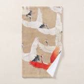 Japanse vliegende kranen bad handdoek (Handdoek)
