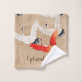 Japanse vliegende kranen bad handdoek (Wasdoekje)