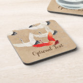 Japanse vliegende kranen bier onderzetter (Linkerzijde)