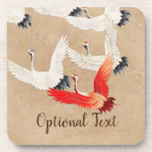 Japanse vliegende kranen bier onderzetter (Voorkant)