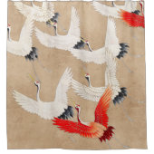 Japanse vliegende kranen douchegordijn (Voorkant)