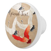 Japanse vliegende kranen keramische knop (Rechts)