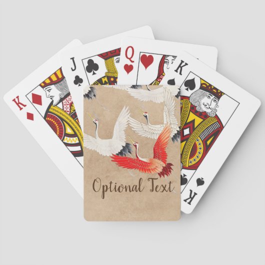 Japanse vliegende kranen pokerkaarten (Achterkant)