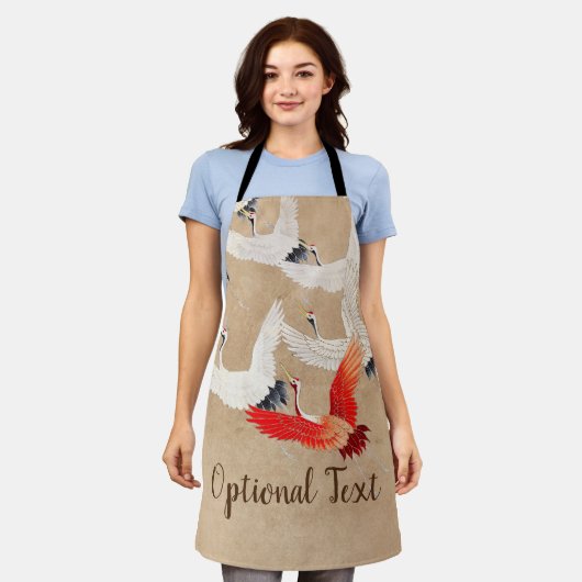 Japanse vliegende kranen schort (Gedragen)