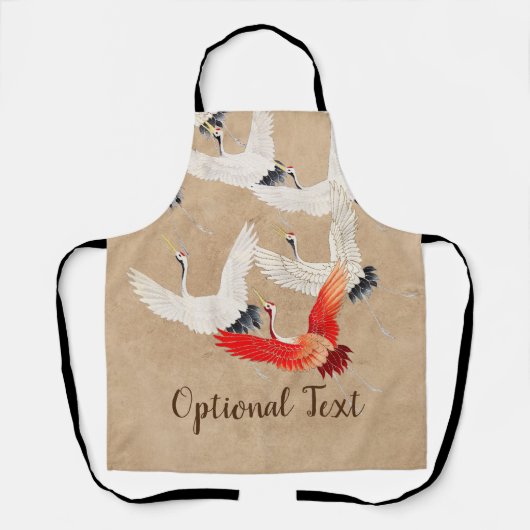 Japanse vliegende kranen schort (Voorkant)
