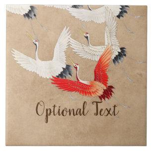 Japanse vliegende kranen tegeltje