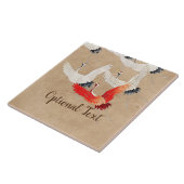 Japanse vliegende kranen tegeltje (Zijkant)