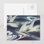  Japanse vliegende vis in de oceaan, Japonisme Briefkaart (Voorkant / Achterkant)