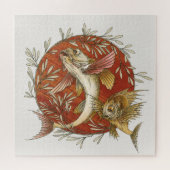  Japanse vliegende vis met bamboe-bladeren Legpuzzel (Horizontaal)