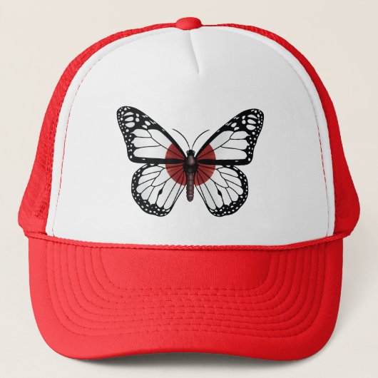 Japanse vlinder monarch vlag trucker pet (Voorkant)