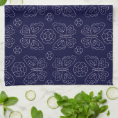 Japanse vlinder Sashiko Tea Towel Theedoek (Gevouwen)
