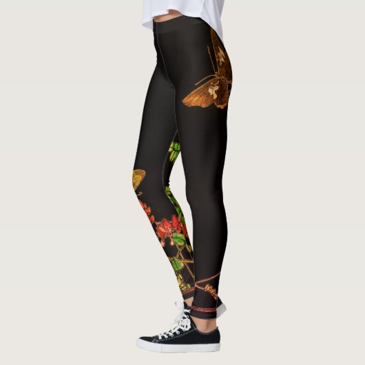 JAPANSE VLINDERS EN BLOEMEN GEDRUKTE LEGGINGS (Links)