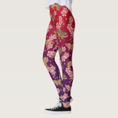 Japanse vlinders te midden van Sakura douche rood Leggings (Links)