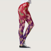 Japanse vlinders te midden van Sakura douche rood Leggings (Rechts)
