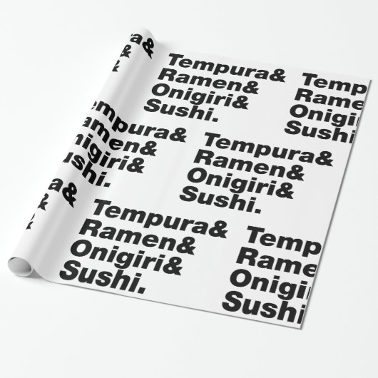 Japanse voedingsmiddelen Tempura & Ramen & Onigiri Cadeaupapier (Uitgerold)