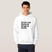 Japanse voedingsmiddelen Tempura & Ramen & Onigiri Hoodie (Voorkant volledig)
