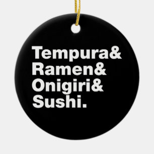 Japanse voedingsmiddelen Tempura & Ramen & Onigiri Keramisch Ornament