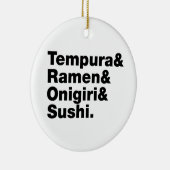 Japanse voedingsmiddelen Tempura & Ramen & Onigiri Keramisch Ornament (Rechts)