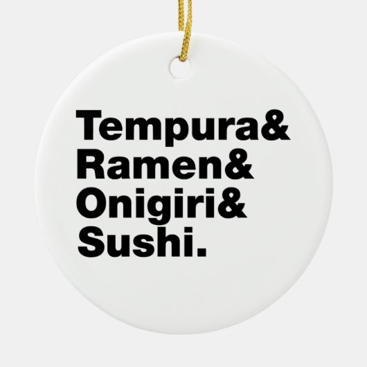 Japanse voedingsmiddelen Tempura & Ramen & Onigiri Keramisch Ornament (Voorkant)