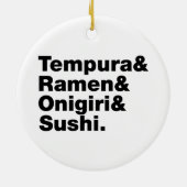 Japanse voedingsmiddelen Tempura & Ramen & Onigiri Keramisch Ornament (Achterkant)