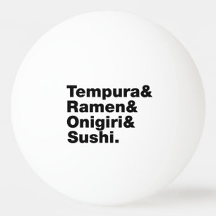 Japanse voedingsmiddelen Tempura & Ramen & Onigiri Pingpongbal