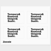 Japanse voedingsmiddelen Tempura & Ramen & Onigiri Rechthoekige Sticker (Vel)