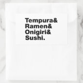 Japanse voedingsmiddelen Tempura & Ramen & Onigiri Rechthoekige Sticker (Tas)