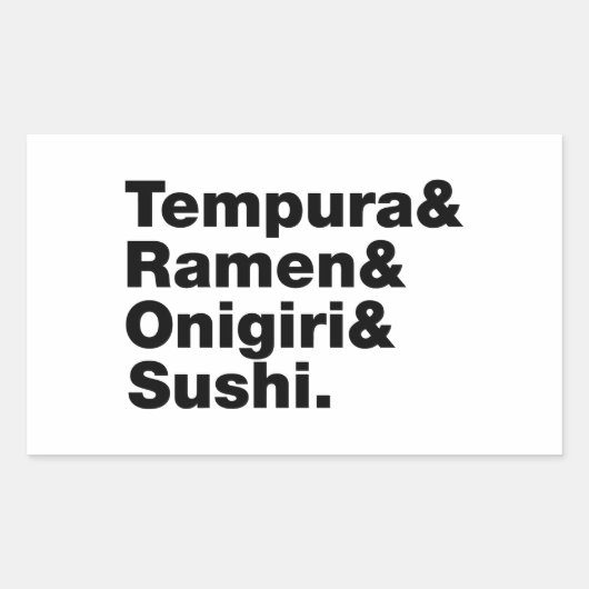 Japanse voedingsmiddelen Tempura & Ramen & Onigiri Rechthoekige Sticker (Voorkant)