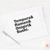 Japanse voedingsmiddelen Tempura & Ramen & Onigiri Rechthoekige Sticker (Envelop)