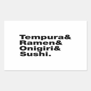 Japanse voedingsmiddelen Tempura & Ramen & Onigiri Rechthoekige Sticker