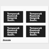 Japanse voedingsmiddelen Tempura & Ramen & Onigiri Rechthoekige Sticker (Vel)